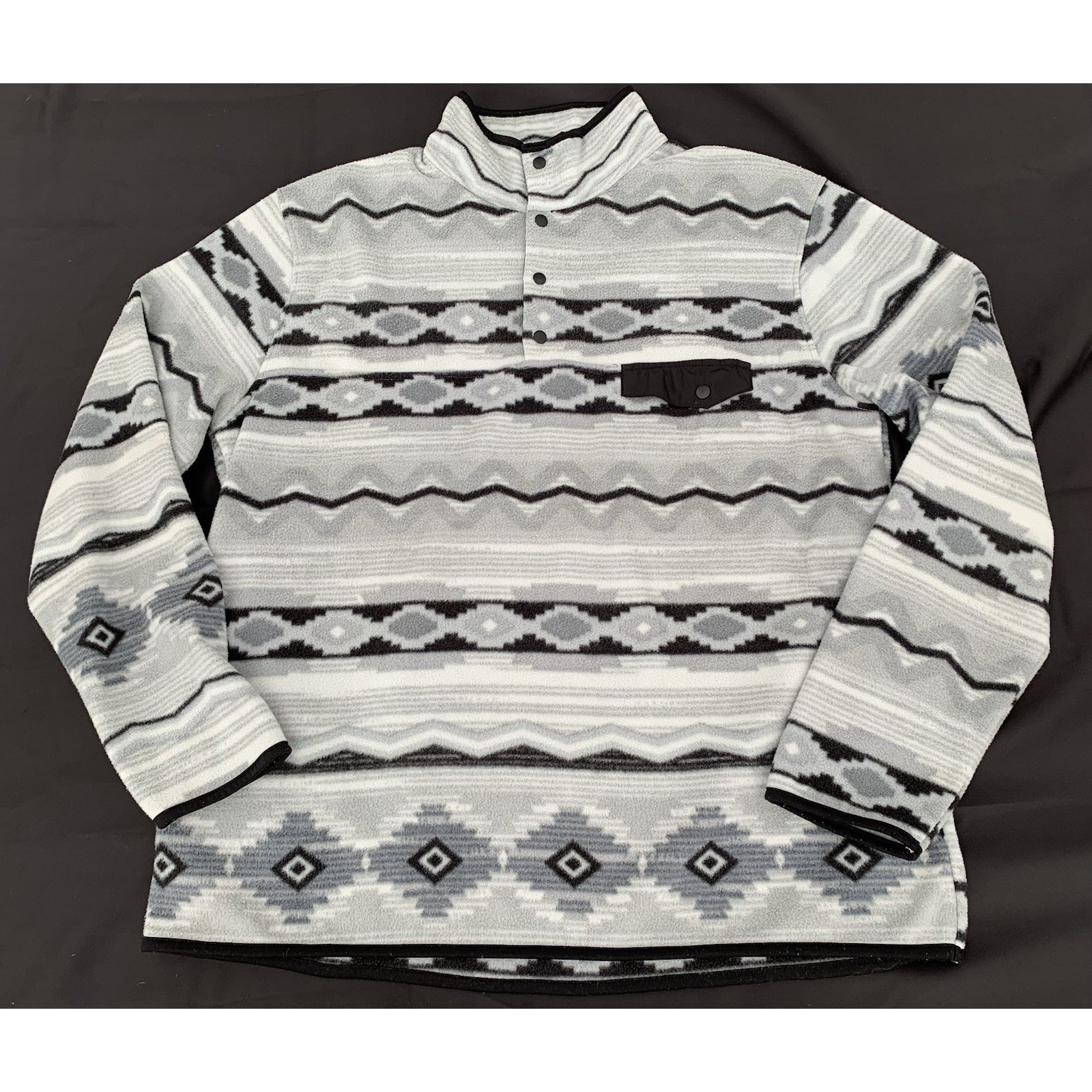Cabin Fever Ramatex Men's Fleece Grey Southwestern Pullover Size Xl Western
